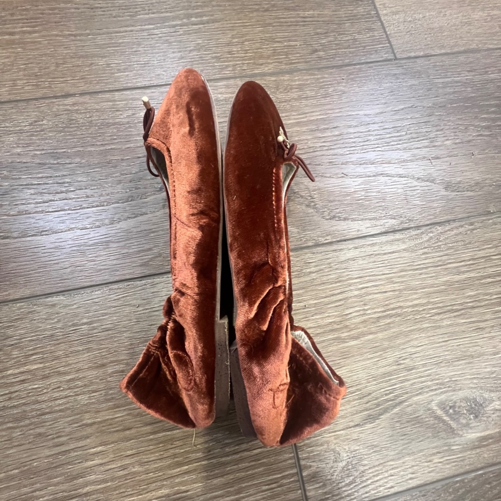 Sam Edelman Girls Felicia Mini Ballet Flats Deep Orchard Velvet Fall/Holiday - Picture 10 of 11